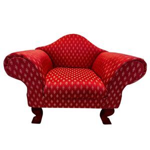 Vintage Dayton Hudson Red Upholstered Parlor Armchair American Girl Doll Chair